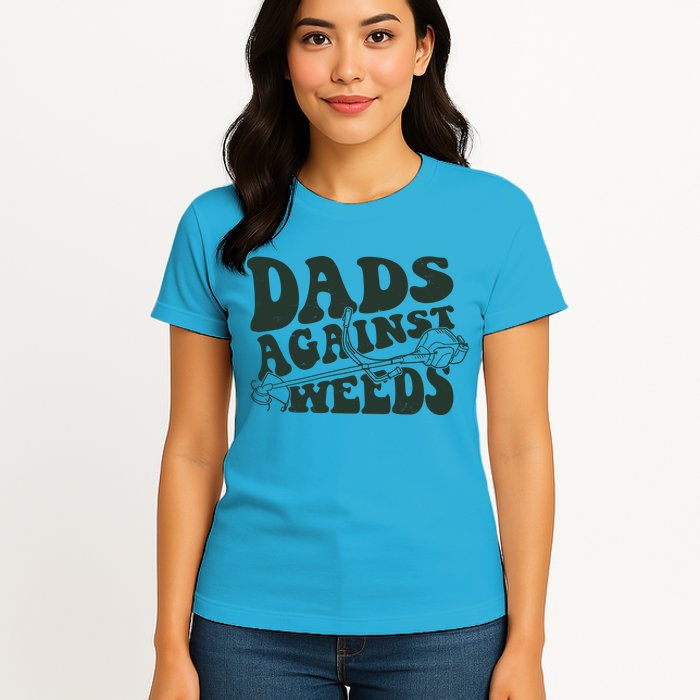 Funny Dads Against Weeds Lawn Weed Wacker Womens T-Shirt