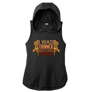 Family Dinner And Thanksgiving I Was Thinner Before Dinner Gift Ladies PosiCharge Tri-Blend Wicking Draft Hoodie Tank