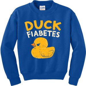 Funny Diabetes Awareness I Duck Fiabetes I Cool Rubber Duck Meaningful Gift Kids Sweatshirt