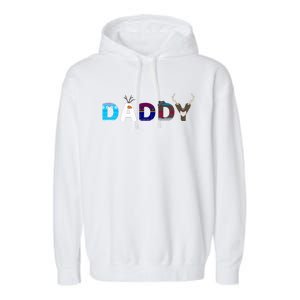 Frozen Dad And Mom Birthday Daddy Family Party Snowman Garment-Dyed Fleece Hoodie