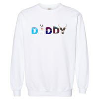 Frozen Dad And Mom Birthday Daddy Family Party Snowman Garment-Dyed Sweatshirt