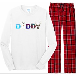 Frozen Dad And Mom Birthday Daddy Family Party Snowman Long Sleeve Pajama Set