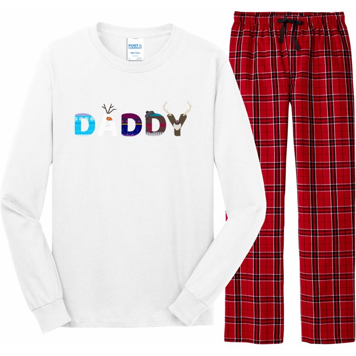 Frozen Dad And Mom Birthday Daddy Family Party Snowman Long Sleeve Pajama Set