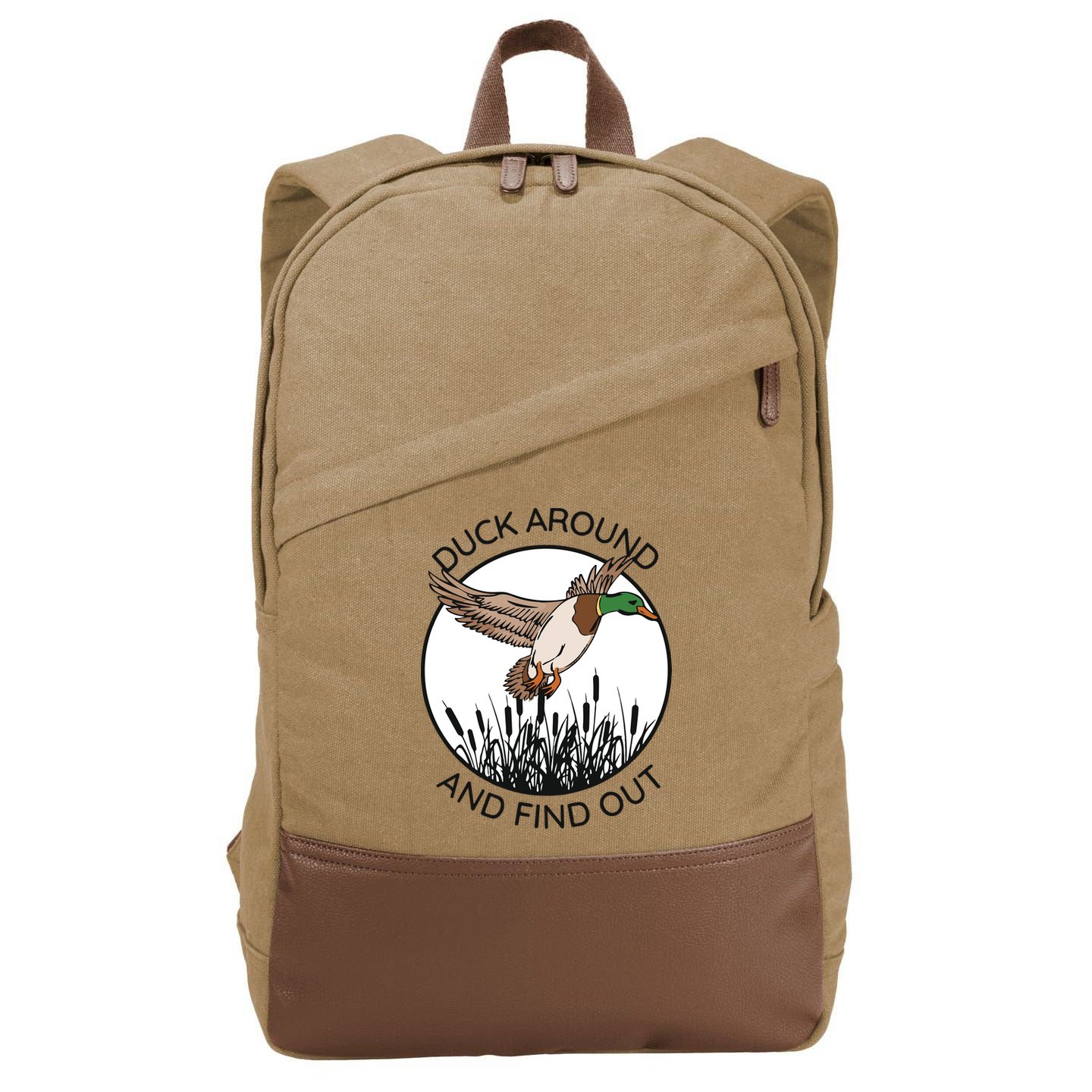 Funny Duck Around And Find Out Cotton Canvas Backpack