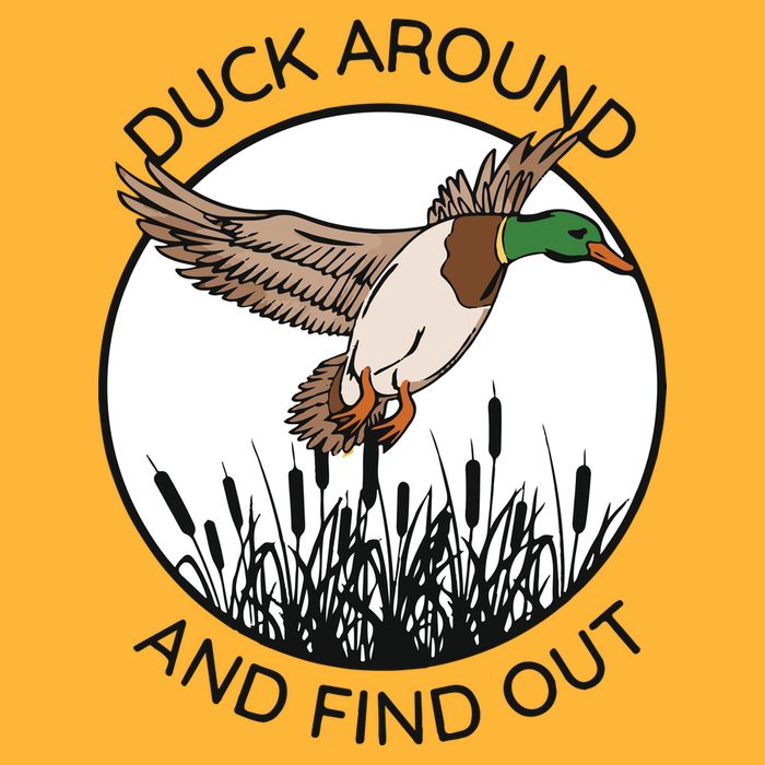 Funny Duck Around And Find Out Pom Pom 12in Knit Beanie