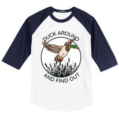 Funny Duck Around And Find Out Baseball Sleeve Shirt