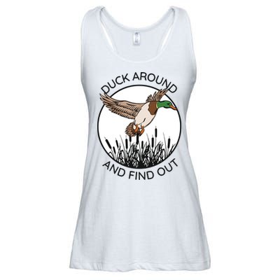 Funny Duck Around And Find Out Ladies Essential Flowy Tank
