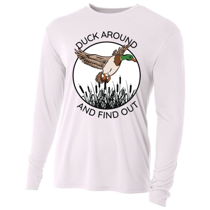 Funny Duck Around And Find Out Cooling Performance Long Sleeve Crew