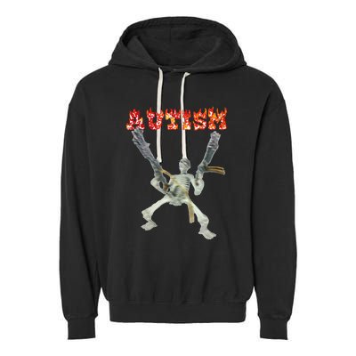 Funny Design Autism Skeleton Meme For Women Garment-Dyed Fleece Hoodie