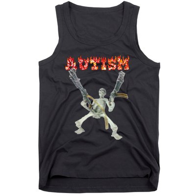 Funny Design Autism Skeleton Meme For Women Tank Top