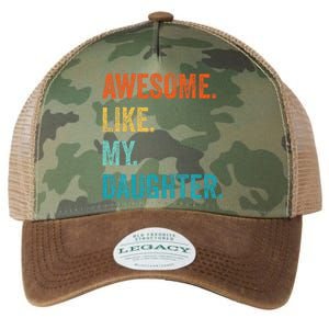 Funny Dad Awesome Like My Daughter Fathers Day Family Humor Legacy Tie Dye Trucker Hat