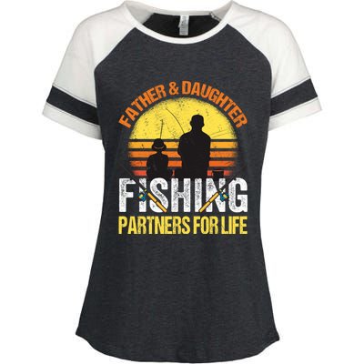 Fisherman Dad And Daughter Fishing Partners For Life Enza Ladies Jersey Colorblock Tee