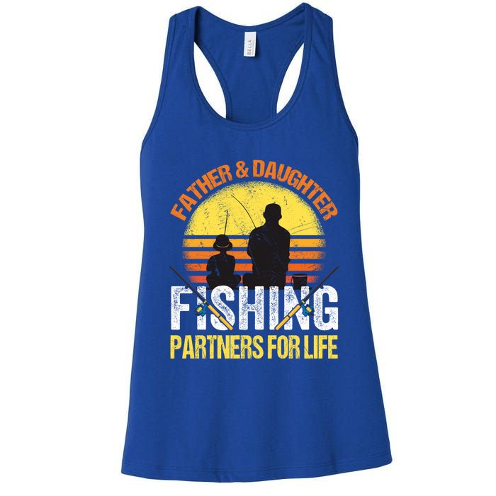 Fisherman Dad And Daughter Fishing Partners For Life Women's Racerback Tank