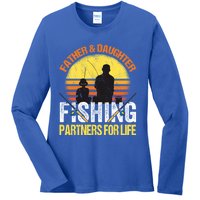 Fisherman Dad And Daughter Fishing Partners For Life Ladies Long Sleeve Shirt