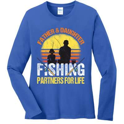 Fisherman Dad And Daughter Fishing Partners For Life Ladies Long Sleeve Shirt