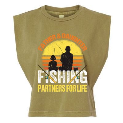 Fisherman Dad And Daughter Fishing Partners For Life Garment-Dyed Women's Muscle Tee