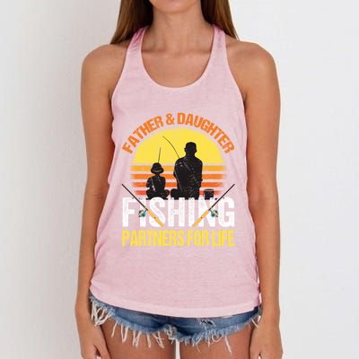 Fisherman Dad And Daughter Fishing Partners For Life Women's Knotted Racerback Tank