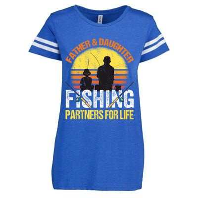 Fisherman Dad And Daughter Fishing Partners For Life Enza Ladies Jersey Football T-Shirt