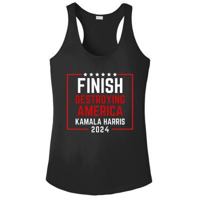 Finish Destroying America Kamala Harris 2024 Ladies PosiCharge Competitor Racerback Tank