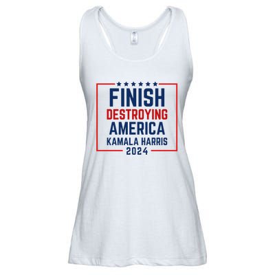 Finish Destroying America Kamala Harris 2024 Ladies Essential Flowy Tank