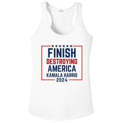 Finish Destroying America Kamala Harris 2024 Ladies PosiCharge Competitor Racerback Tank