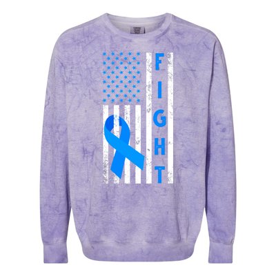 Fight Diabetes Awareness USA Flag Colorblast Crewneck Sweatshirt