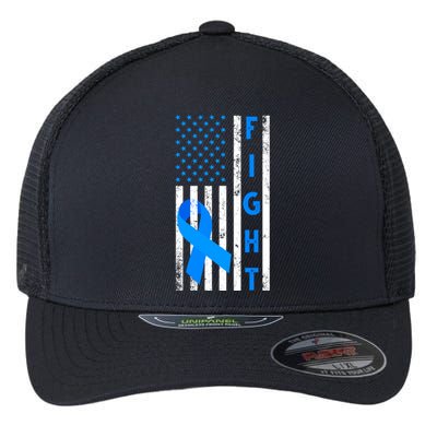 Fight Diabetes Awareness USA Flag Flexfit Unipanel Trucker Cap