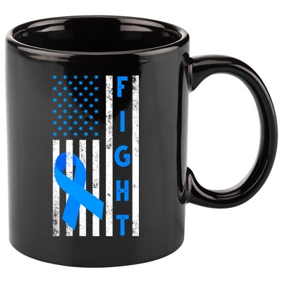 Fight Diabetes Awareness USA Flag 11oz C Handle Ceramic Mug