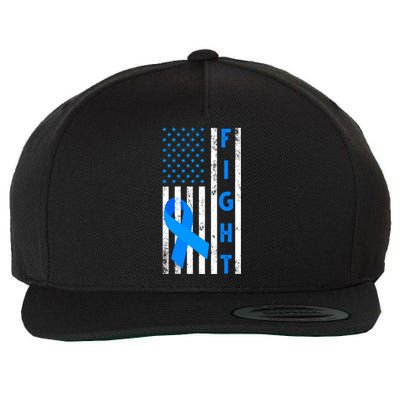 Fight Diabetes Awareness USA Flag Wool Snapback Cap