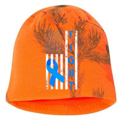 Fight Diabetes Awareness USA Flag Kati - Camo Knit Beanie