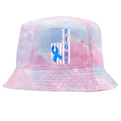 Fight Diabetes Awareness USA Flag Tie-Dyed Bucket Hat