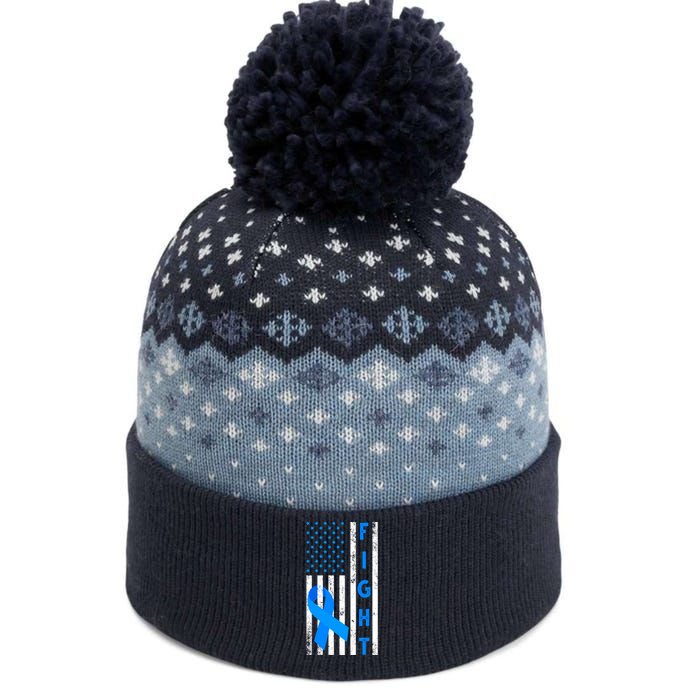 Fight Diabetes Awareness USA Flag The Baniff Cuffed Pom Beanie