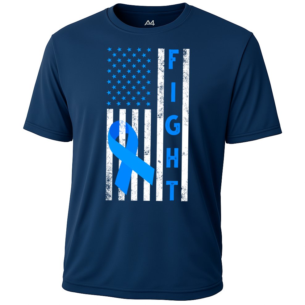 Fight Diabetes Awareness USA Flag Cooling Performance Crew T-Shirt