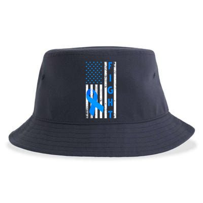 Fight Diabetes Awareness USA Flag Sustainable Bucket Hat