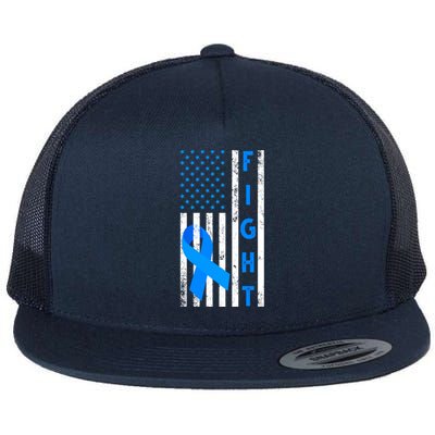 Fight Diabetes Awareness USA Flag Flat Bill Trucker Hat