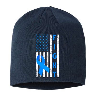 Fight Diabetes Awareness USA Flag Sustainable Beanie