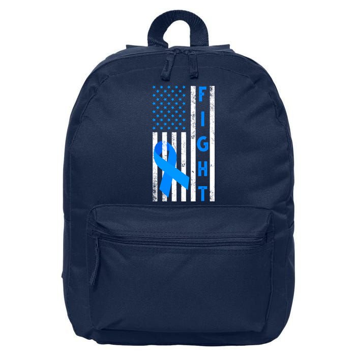 Fight Diabetes Awareness USA Flag 16 in Basic Backpack