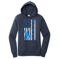 Fight Diabetes Awareness USA Flag Women's Pullover Hoodie