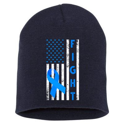 Fight Diabetes Awareness USA Flag Short Acrylic Beanie