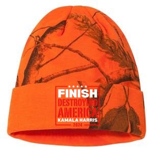 Finish Destroying America Kamala Harris 2024 Kati Licensed 12" Camo Beanie