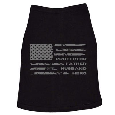 Fathers Day American Flag Husband Daddy Protector Hero Doggie Tank