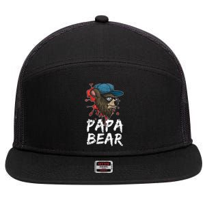 Fathers Day Animal Family Dad Funny Sunglasses Papa Bear Great Gift 7 Panel Mesh Trucker Snapback Hat