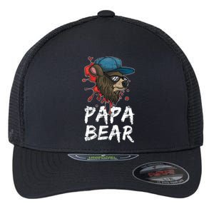 Fathers Day Animal Family Dad Funny Sunglasses Papa Bear Great Gift Flexfit Unipanel Trucker Cap