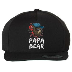 Fathers Day Animal Family Dad Funny Sunglasses Papa Bear Great Gift Wool Snapback Cap