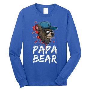 Fathers Day Animal Family Dad Funny Sunglasses Papa Bear Great Gift Long Sleeve Shirt