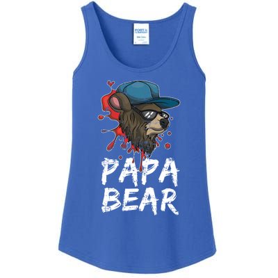 Fathers Day Animal Family Dad Funny Sunglasses Papa Bear Great Gift Ladies Essential Tank