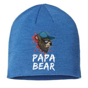 Fathers Day Animal Family Dad Funny Sunglasses Papa Bear Great Gift Sustainable Beanie