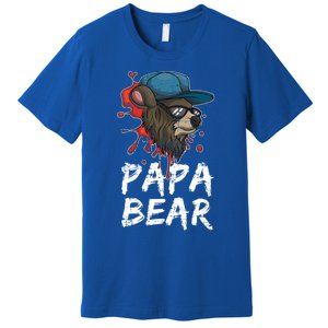 Fathers Day Animal Family Dad Funny Sunglasses Papa Bear Great Gift Premium T-Shirt