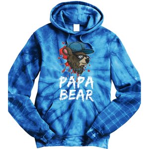 Fathers Day Animal Family Dad Funny Sunglasses Papa Bear Great Gift Tie Dye Hoodie