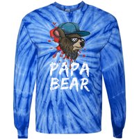 Fathers Day Animal Family Dad Funny Sunglasses Papa Bear Great Gift Tie-Dye Long Sleeve Shirt